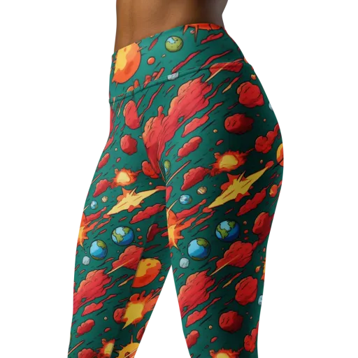 Astro Collision on a Yoga Leggings