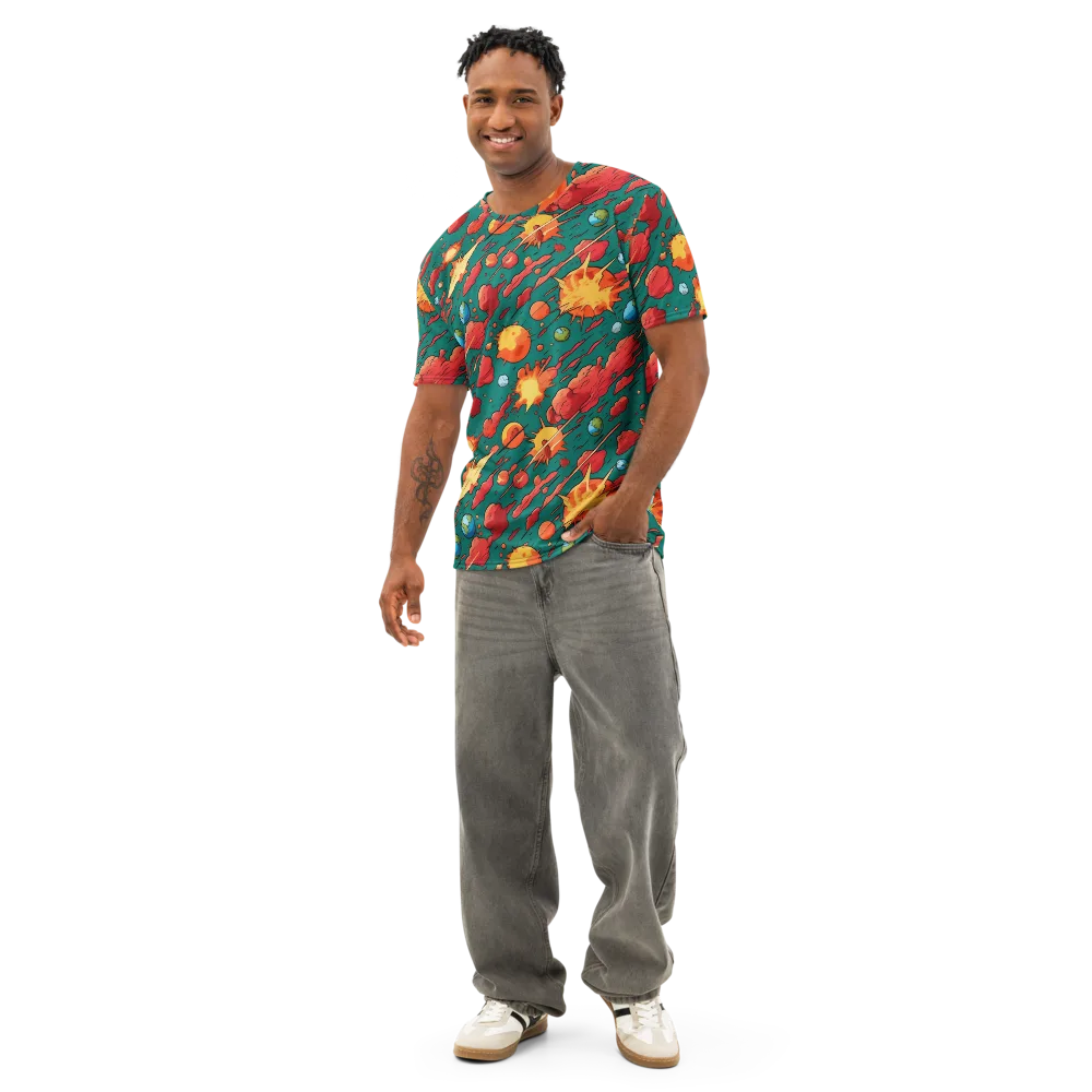 Astro Collision on Men's Cotton Crew Neck T-Shirt — Front