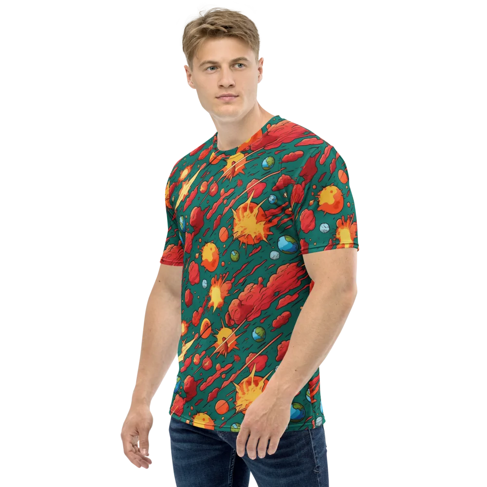 Astro Collision on Men's Crew Neck T-Shirt — Left