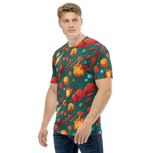 Astro Collision on a Men's Crew Neck T-Shirt