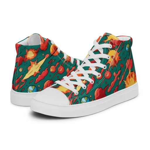 Astro Collision on a Men's High Top Canvas Shoes
