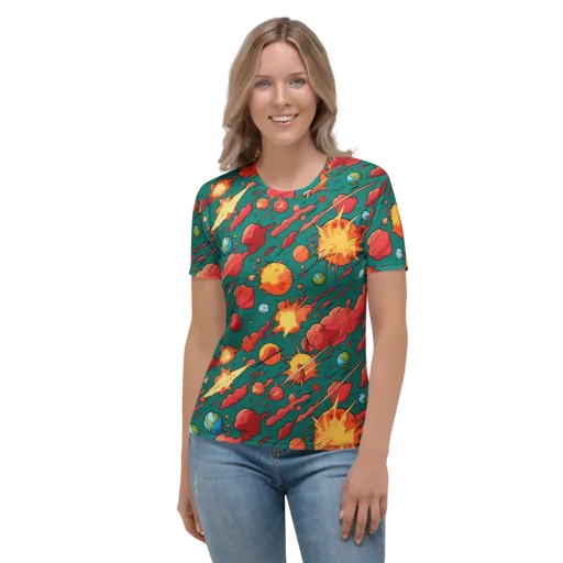 Astro Collision on a Women's Crew Neck T-Shirt
