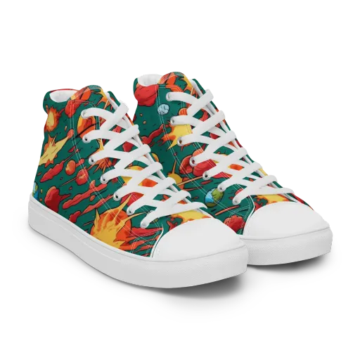 Astro Collision on a Women's High Top Canvas Shoes