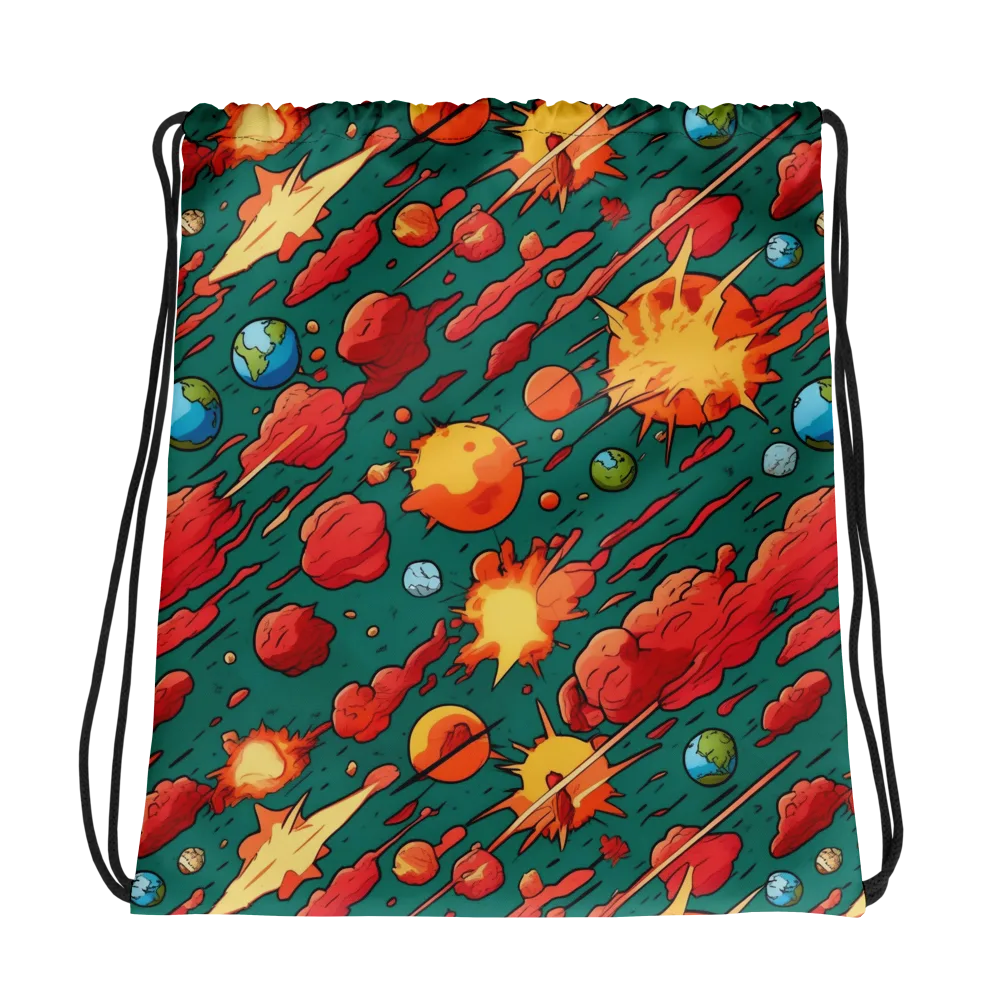 Astro Collision on Drawstring Bag — Photo