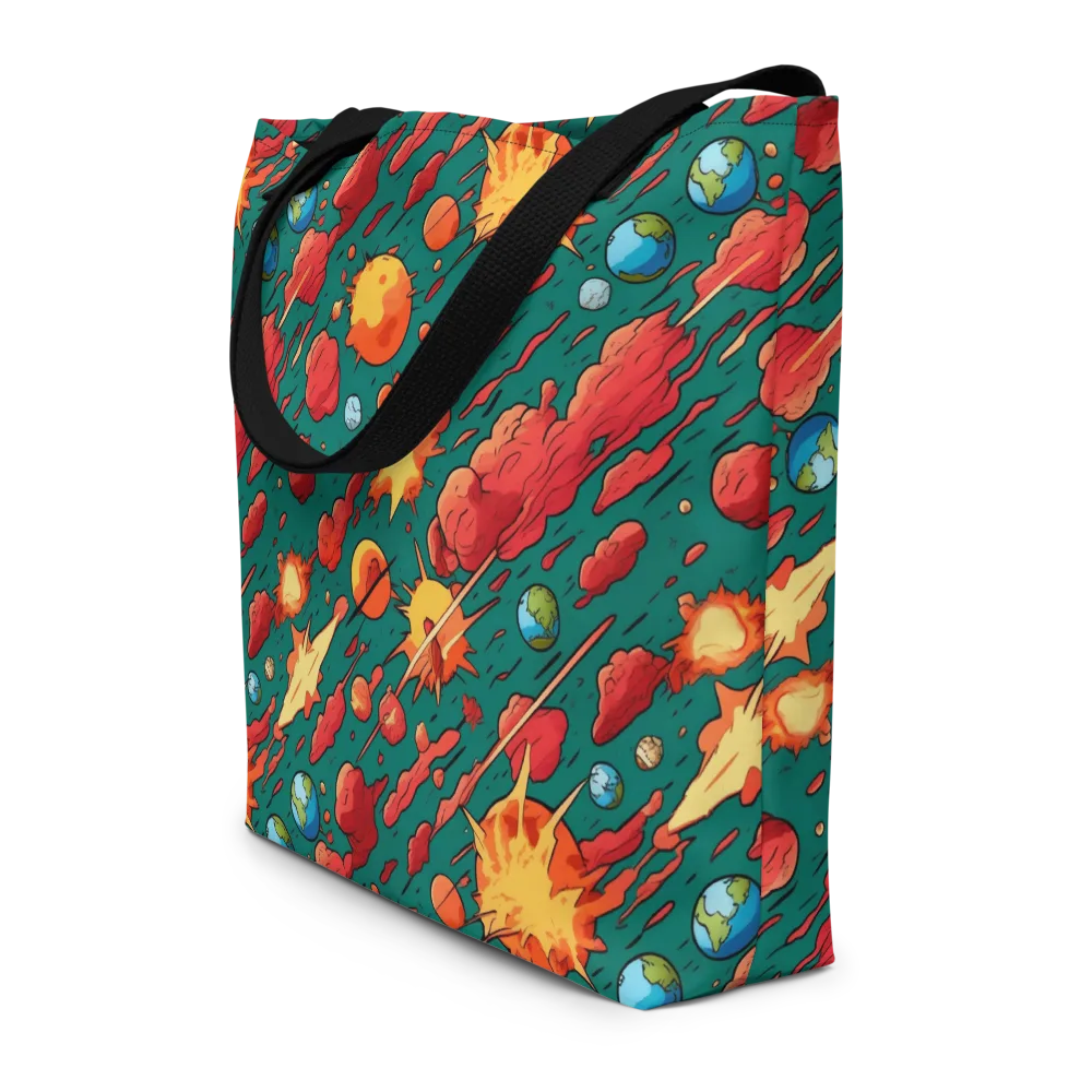 Astro Collision on Large Tote Bag W/ Pocket — Front