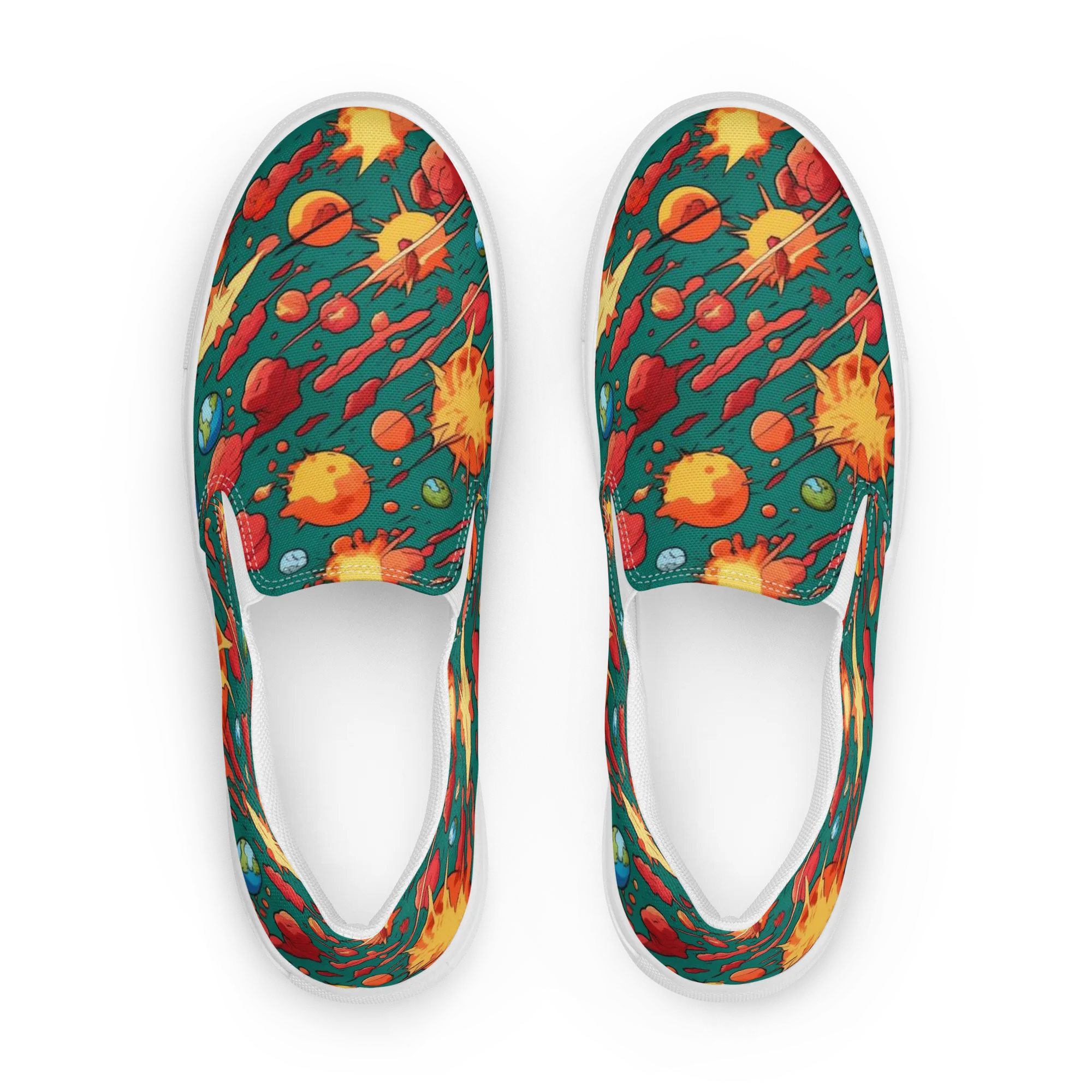 Astro Collision on Women's Slip-On Canvas Shoes — Front