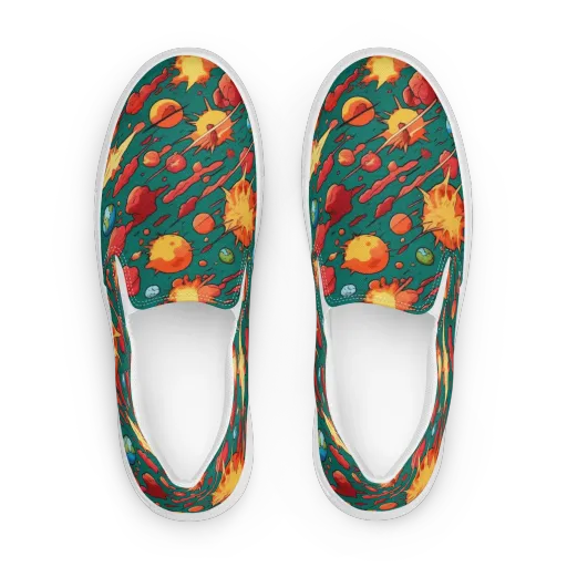 Astro Collision on a Women's Slip-On Canvas Shoes
