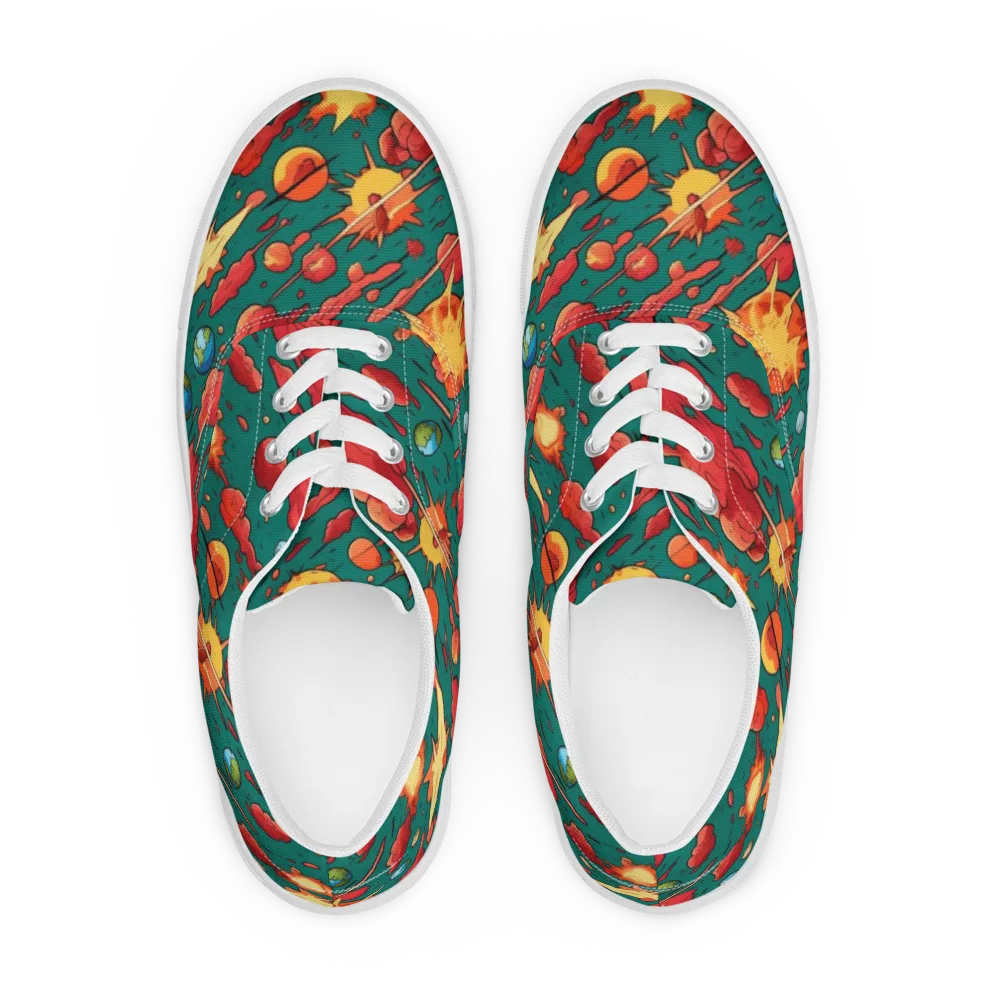 Astro Collision on Men's Lace-Up Canvas Shoes — Front
