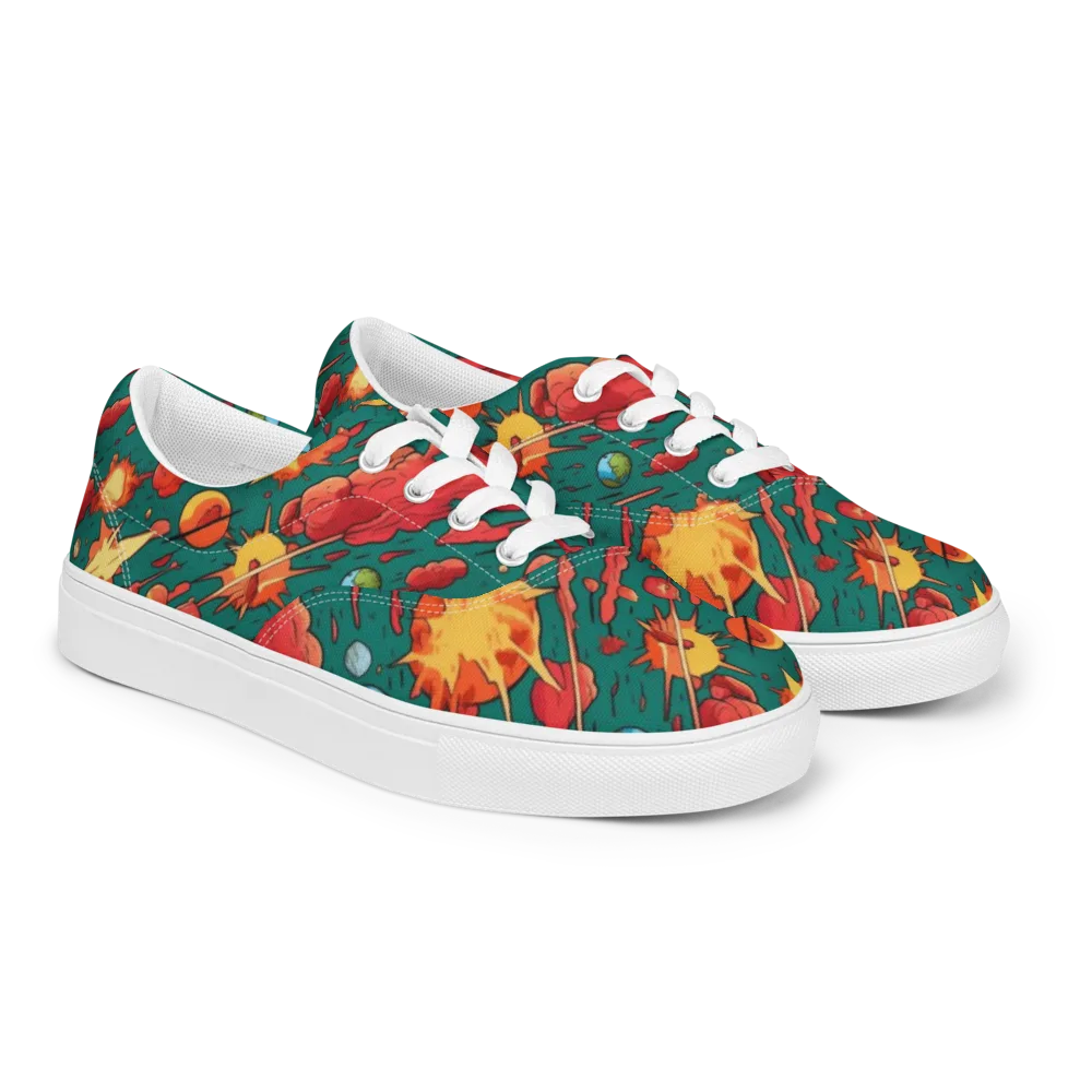 Astro Collision on Men's Lace-Up Canvas Shoes — Right Front