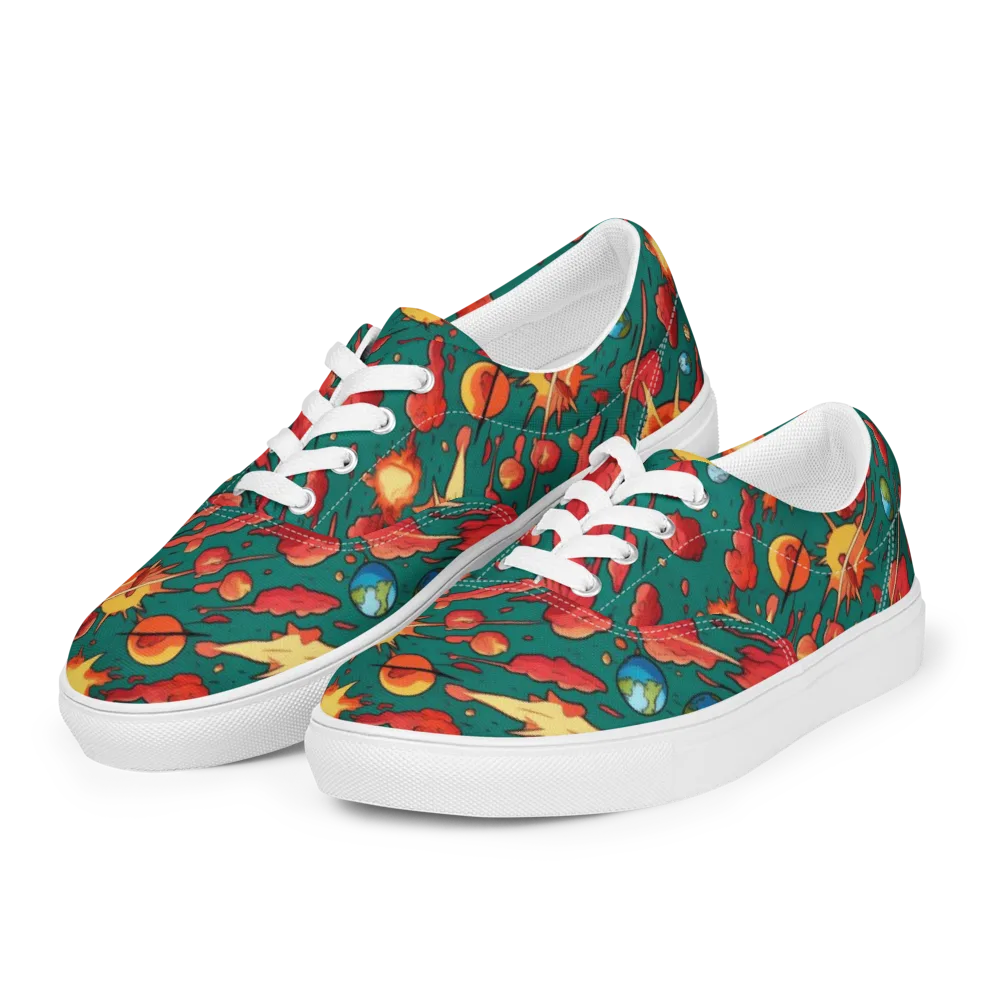 Astro Collision on Men's Lace-Up Canvas Shoes — Left Front