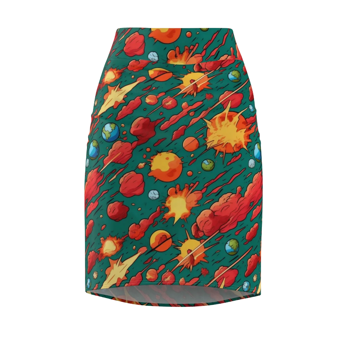 Astro Collision on Pencil Skirt — Front