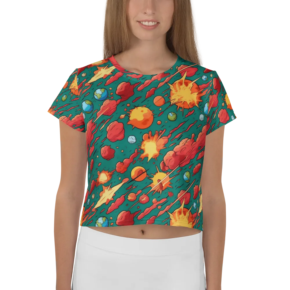 Astro Collision on Crop Tee — Front
