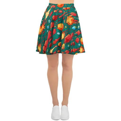 Astro Collision on a Skater Skirt