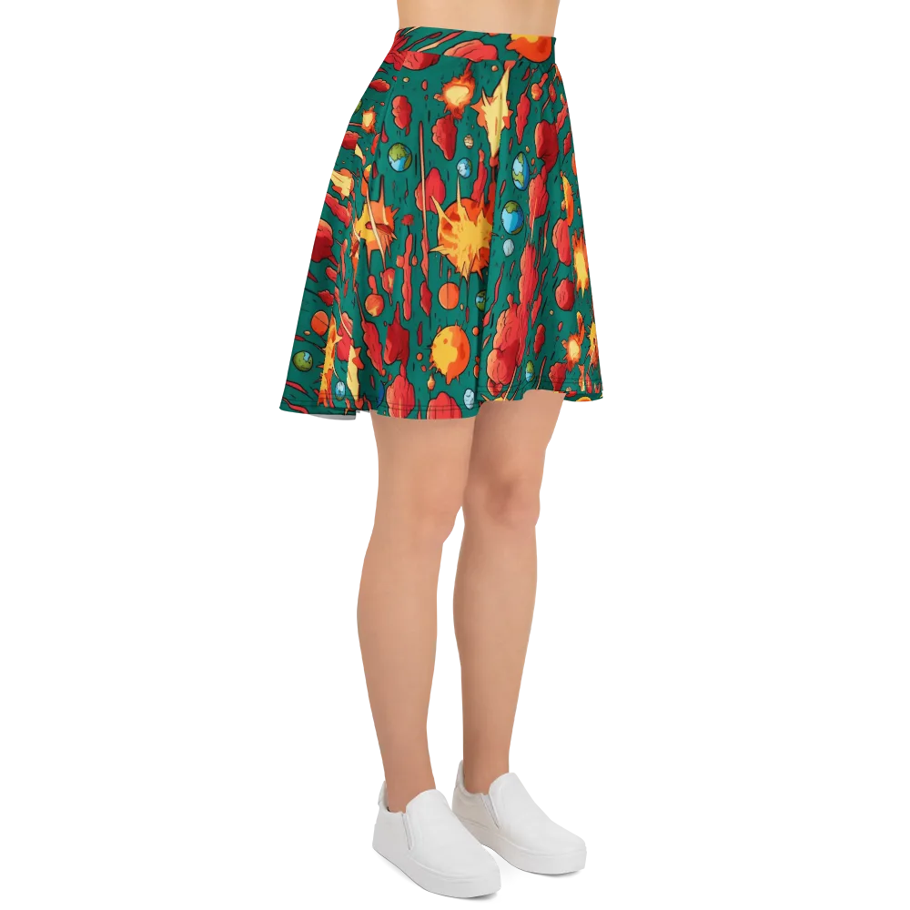 Astro Collision on Skater Skirt — Right