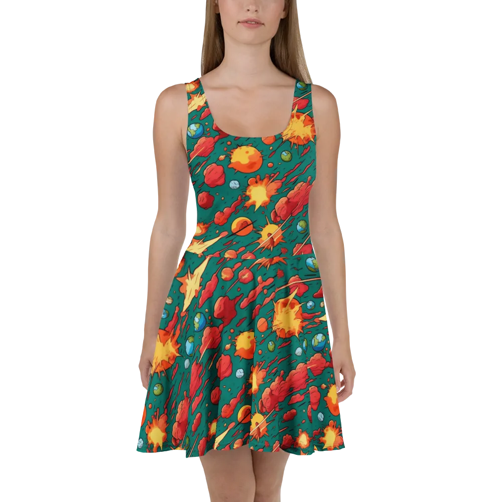Astro Collision on Skater Dress — Front