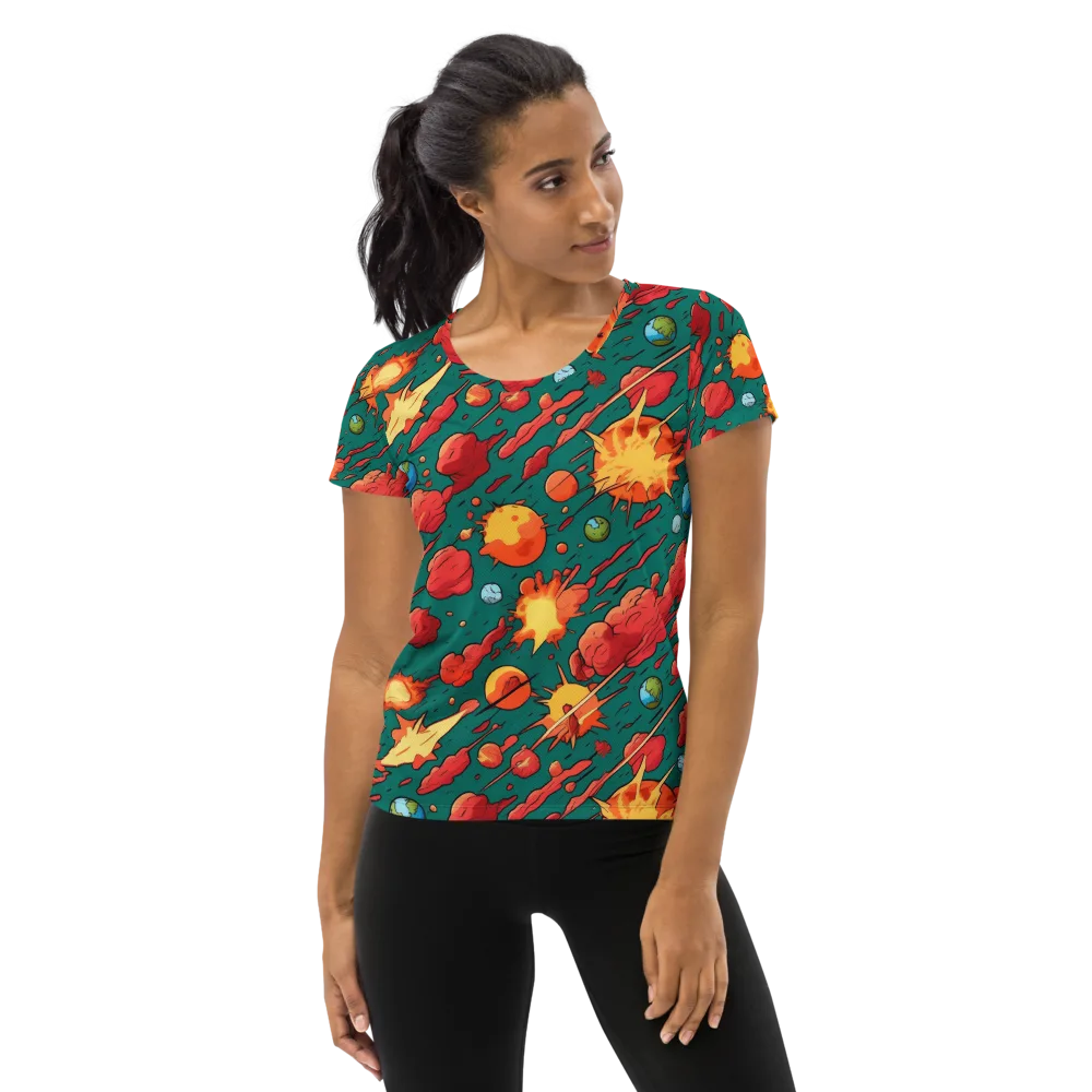 Astro Collision on Women's Athletic T-Shirt — Front