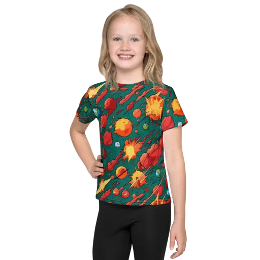 Astro Collision on a Kids Crew Neck T-Shirt