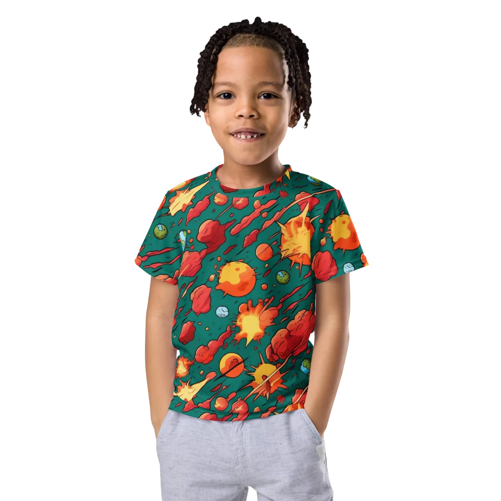 Astro Collision on Kids Crew Neck T-Shirt — Front