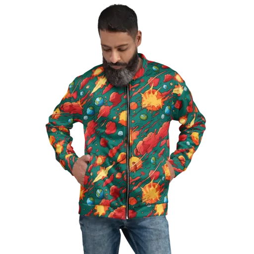 Astro Collision on a Bomber Jacket