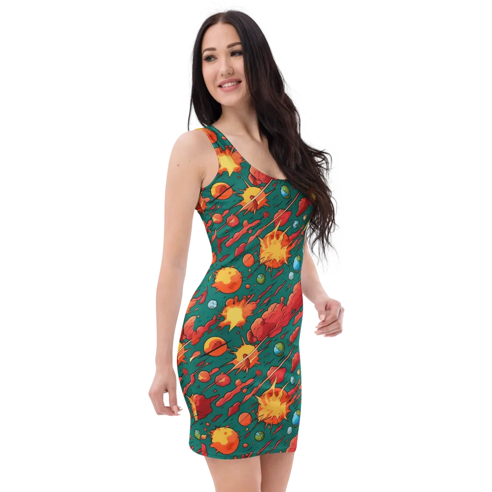 Astro Collision on Bodycon Dress — Right Front