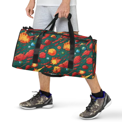 Astro Collision on a Duffle Bag