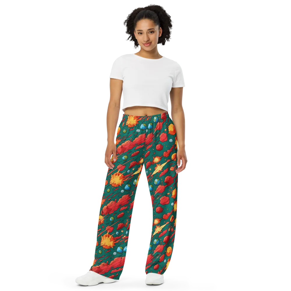 Astro Collision on Wide-Leg Pants — Front