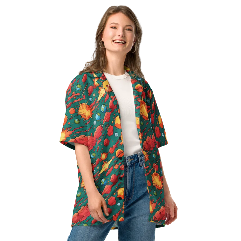 Astro Collision on Button Shirt — Front