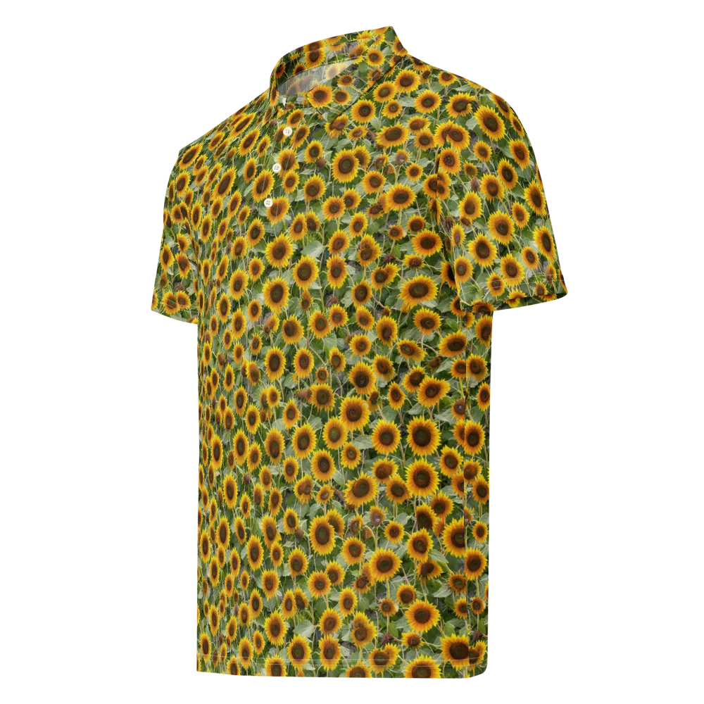 Sunflower Solstice on Men's Slim Fit Polo Shirt — Left Front