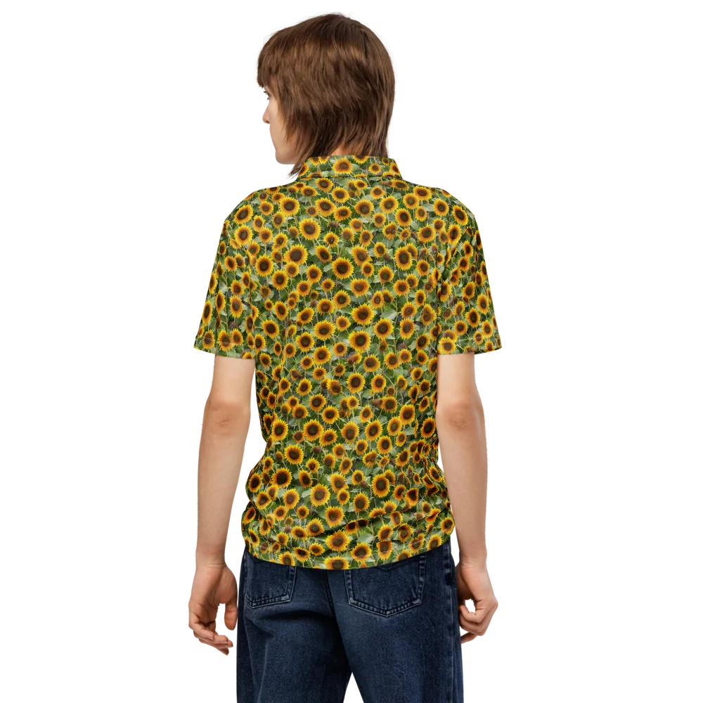 Sunflower Solstice on Men's Slim Fit Polo Shirt — Back