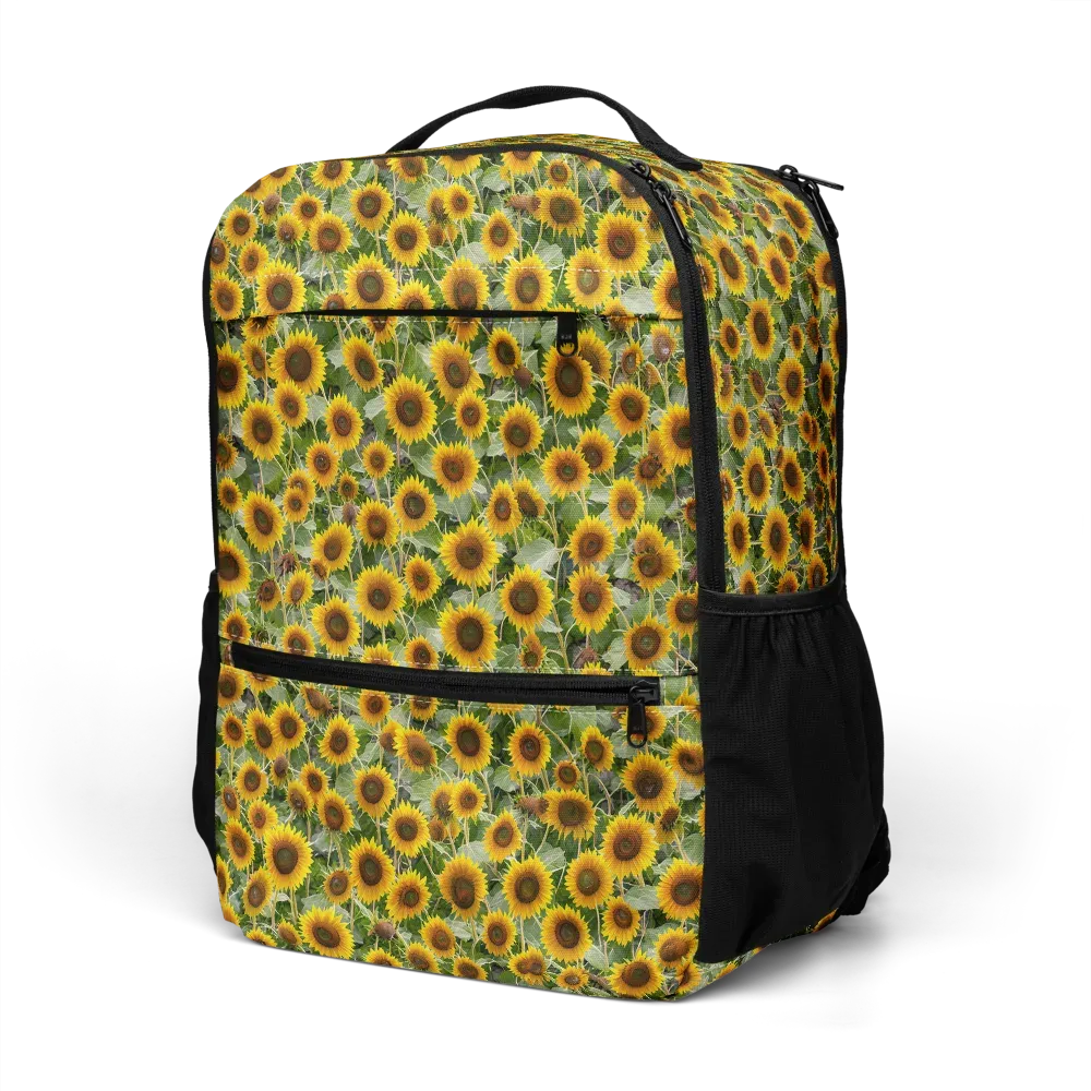 Sunflower Solstice on Utility Backpack — Left Front