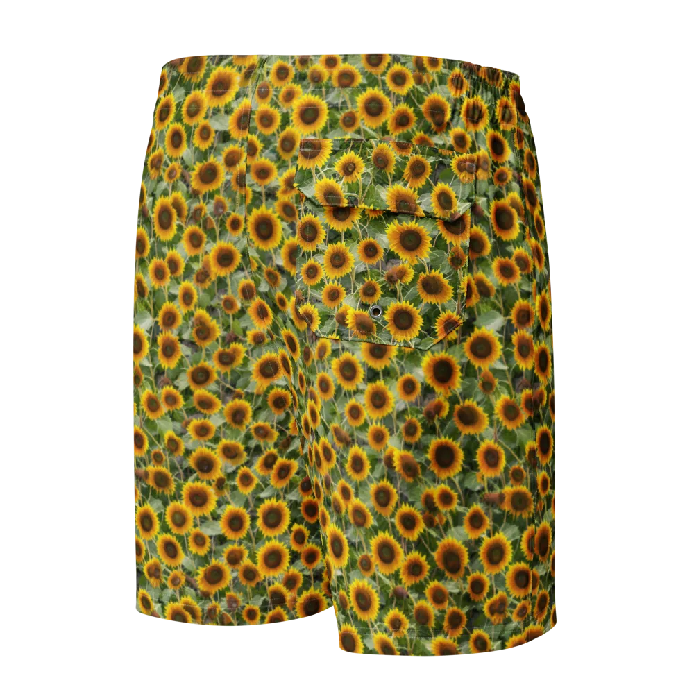 Sunflower Solstice on Men's Board Shorts — Back
