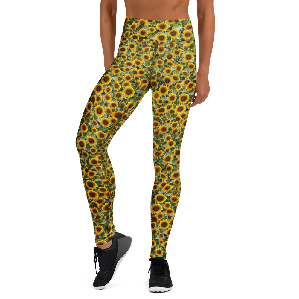 Sunflower Solstice on Yoga Leggings — Front