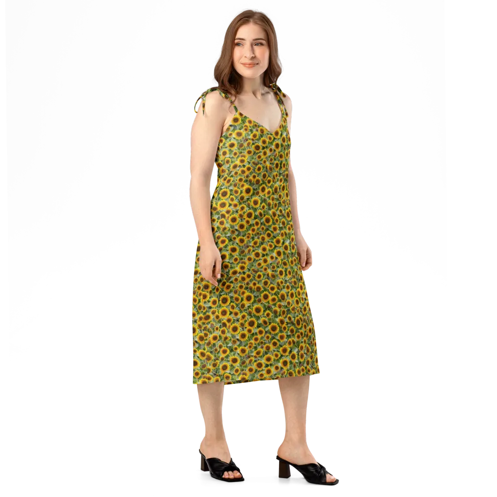 Sunflower Solstice on Slip Dress — Right Front