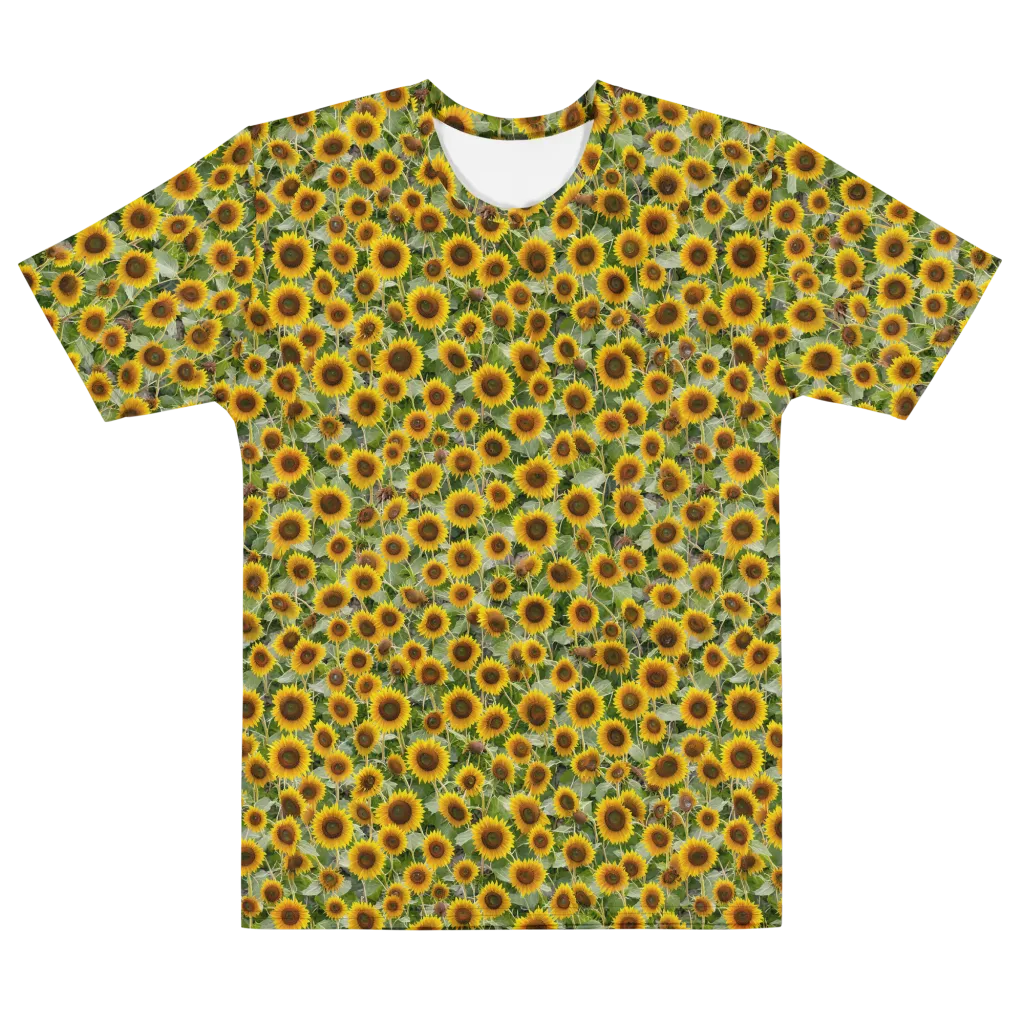 Sunflower Solstice on Men's Cotton Crew Neck T-Shirt — Front