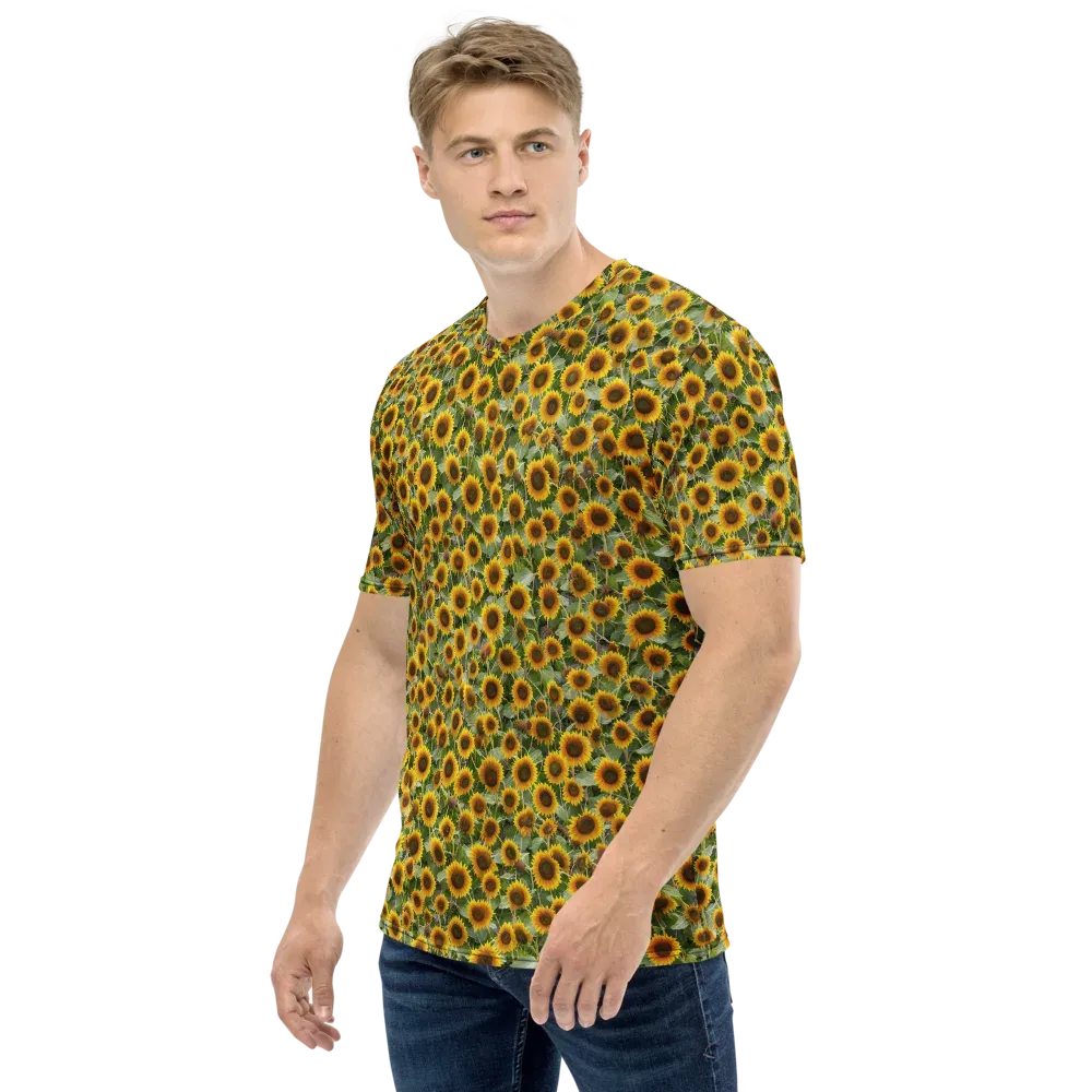 Sunflower Solstice on Men's Crew Neck T-Shirt — Left