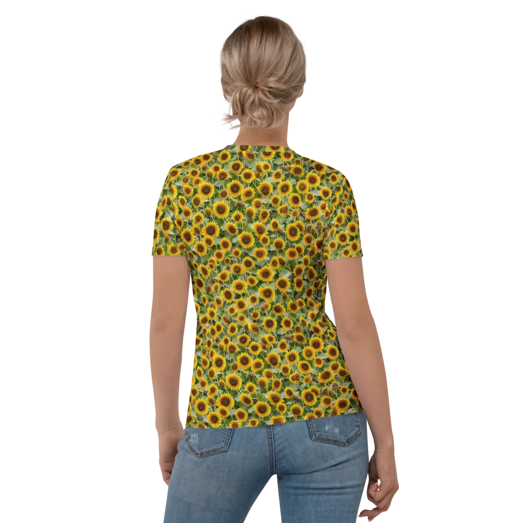 Sunflower Solstice on Women's Crew Neck T-Shirt — Back