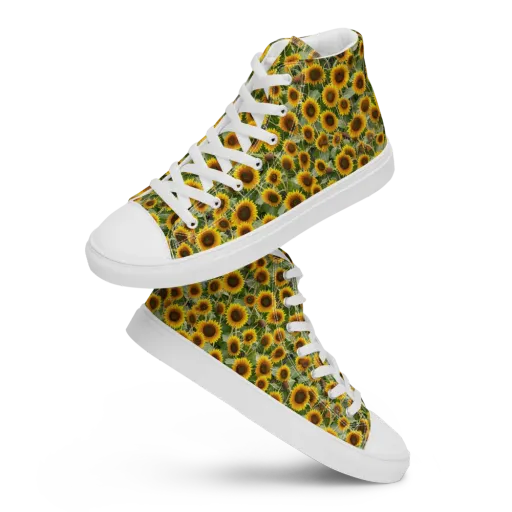 Sunflower Solstice on a Women's High Top Canvas Shoes