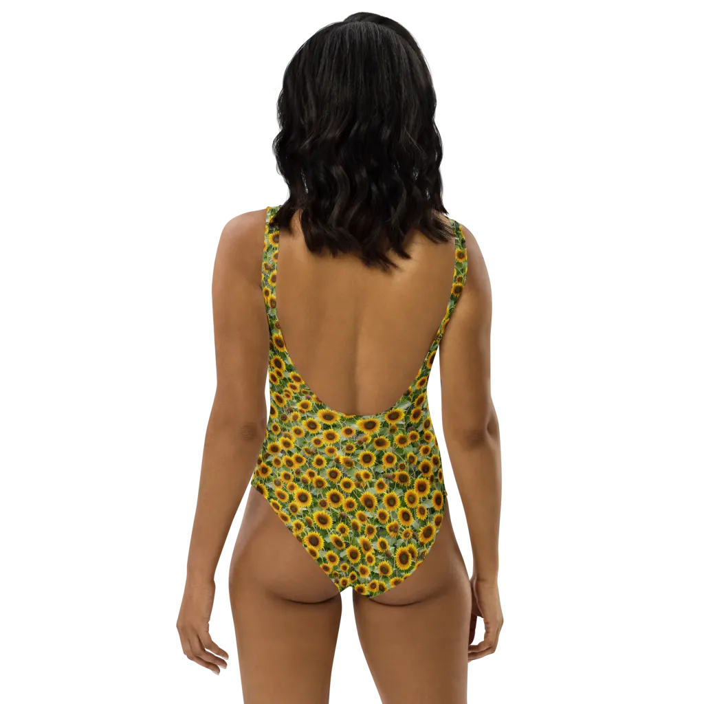 Sunflower Solstice on One-Piece Swimsuit — Back