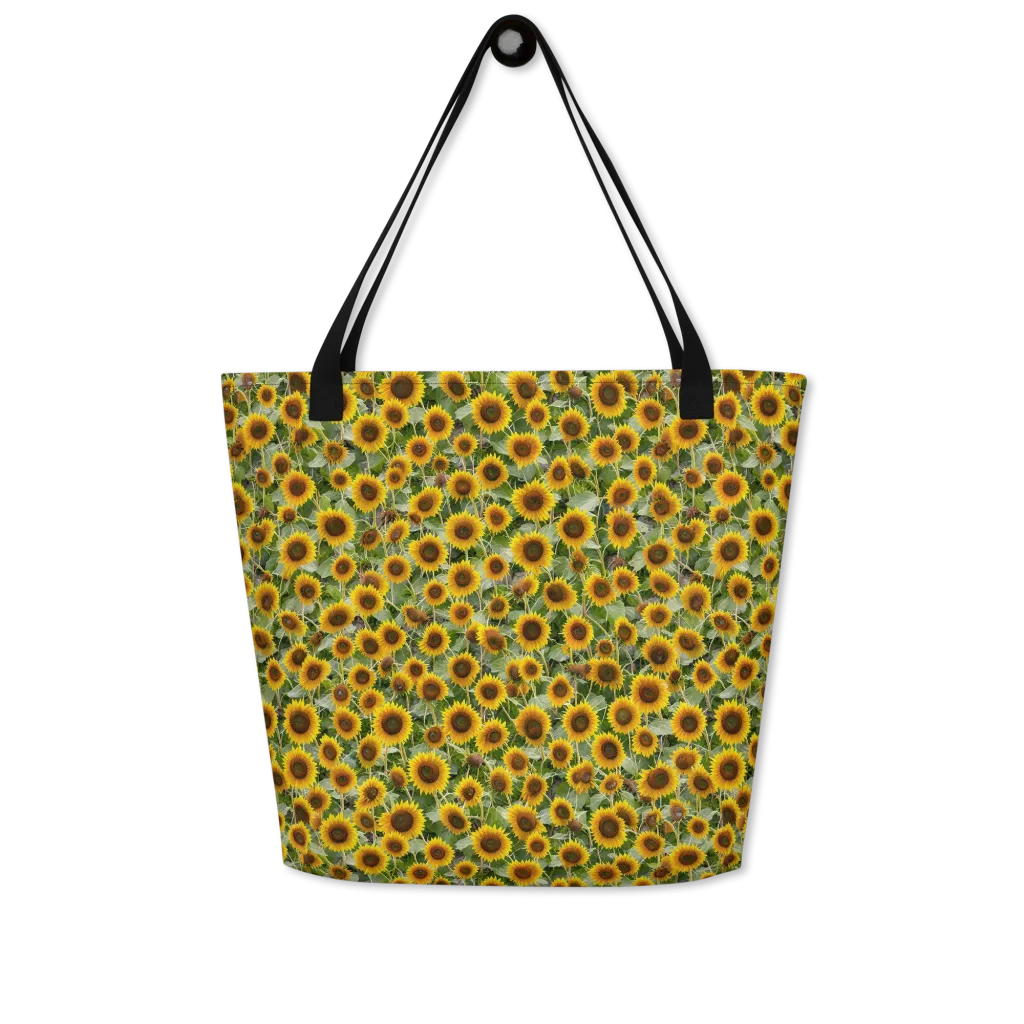 Sunflower Solstice on Large Tote Bag W/ Pocket — Front