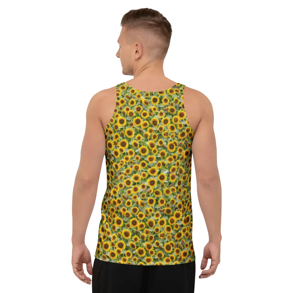 Sunflower Solstice on Men's Tank Top — Back