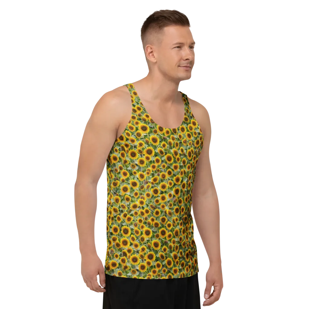 Sunflower Solstice on Men's Tank Top — Right Front