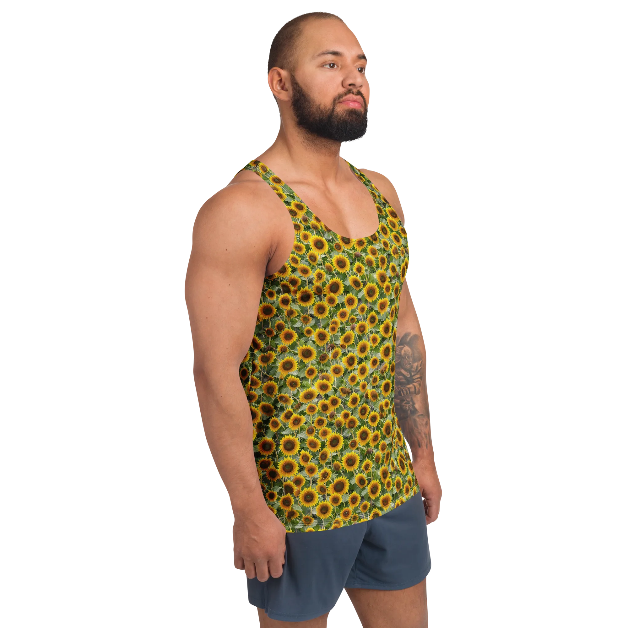 Sunflower Solstice on Men's Tank Top — Right Front