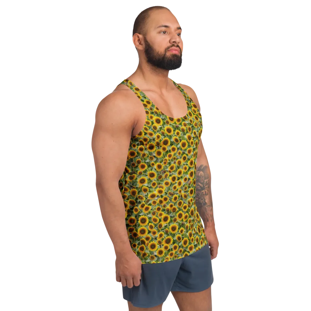 Sunflower Solstice on Men's Tank Top — Right Front