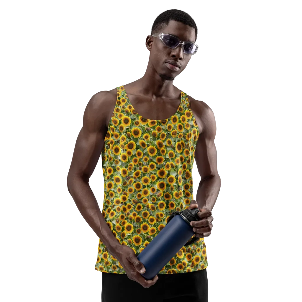 Sunflower Solstice on Men's Tank Top — Front