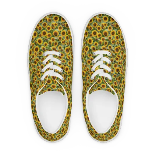 Sunflower Solstice on a Men's Lace-Up Canvas Shoes