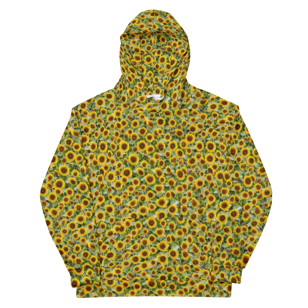 Sunflower Solstice on Cotton Hoodie — Front
