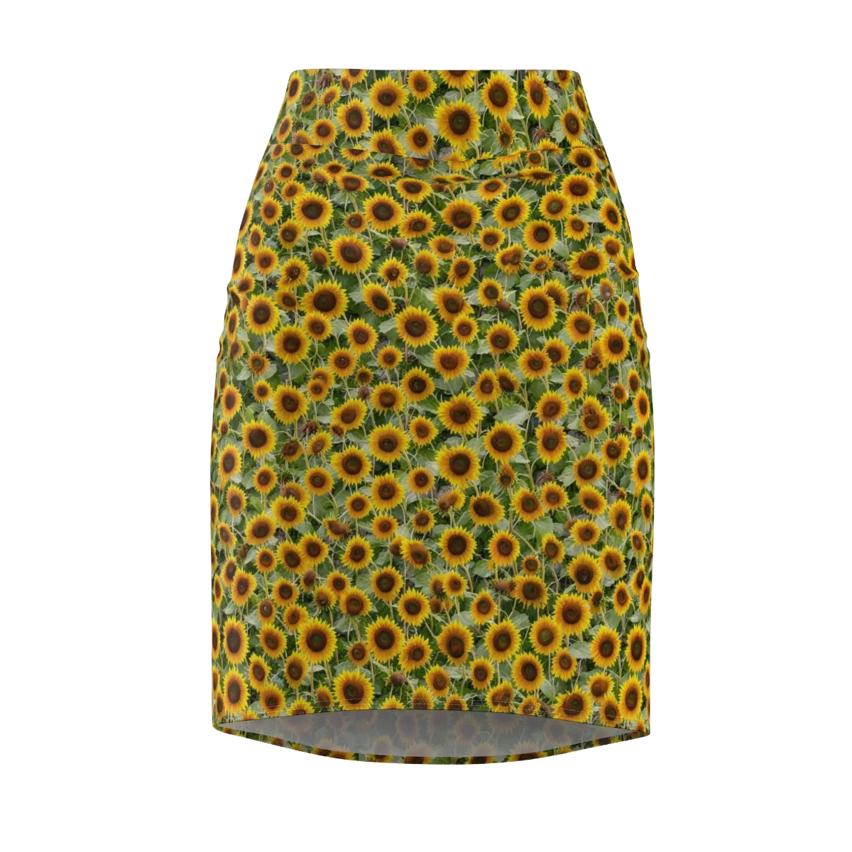 Sunflower Solstice on Pencil Skirt — Front