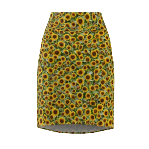 Sunflower Solstice on a Pencil Skirt