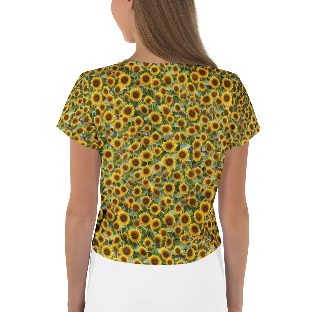 Sunflower Solstice on Crop Tee — Back