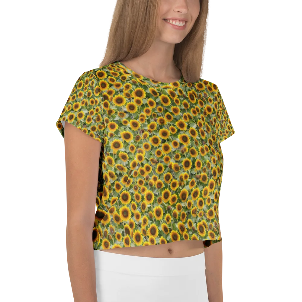 Sunflower Solstice on Crop Tee — Right